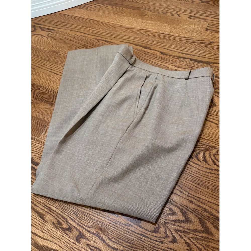 Lauren Ralph Lauren Pleated Trousers Women 8 Tan Vintage Wool Linen Blend
Lined